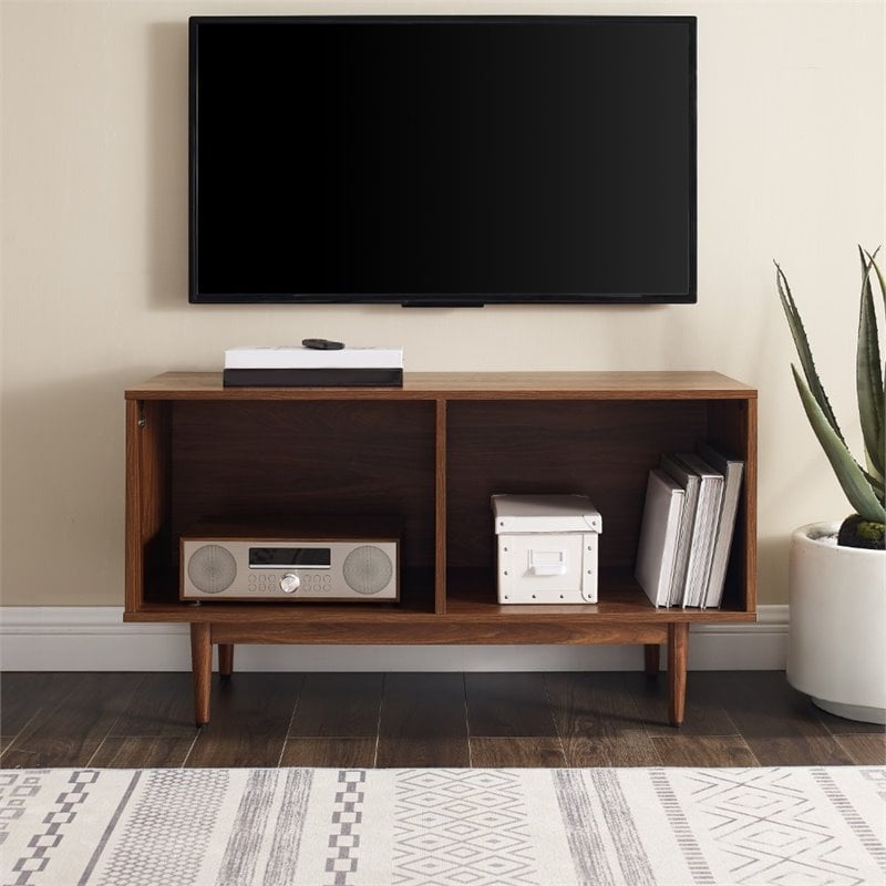 Pemberly Row Mid-Century Wood Low Profile TV Stand for TVs up to 43