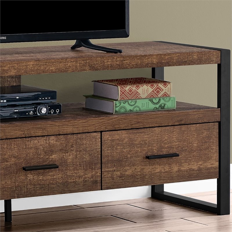 Pemberly Row Industrial 3 Drawer Wood TV Stand for TVs up to 60