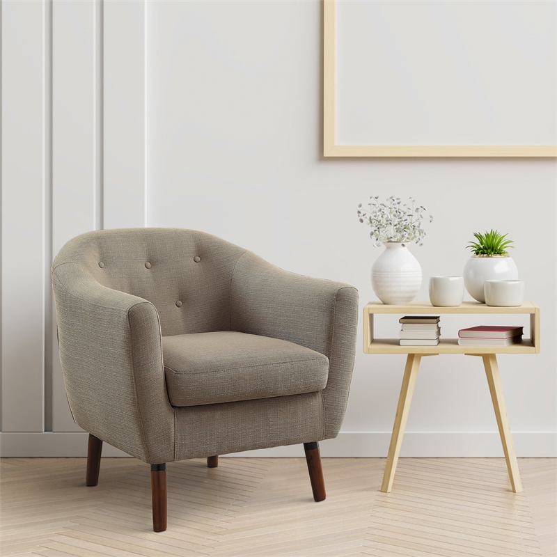 Pemberly Row Upholstered Accent Chair in Beige
