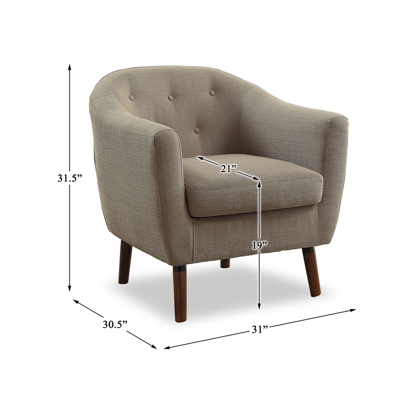 Pemberly Row Upholstered Accent Chair in Beige