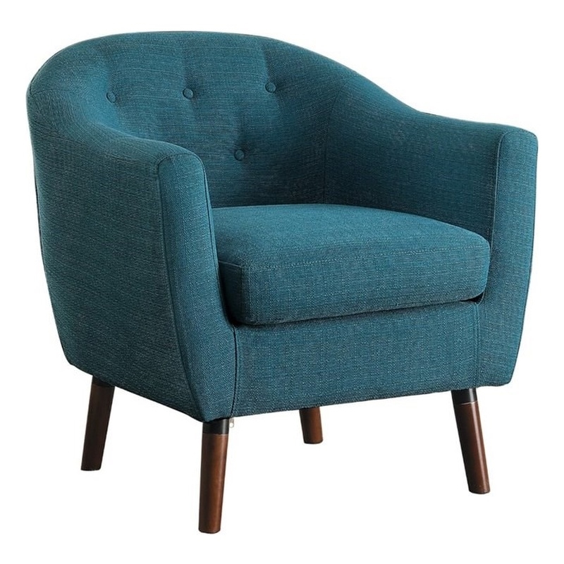 Pemberly Row Upholstered Accent Chair in Blue