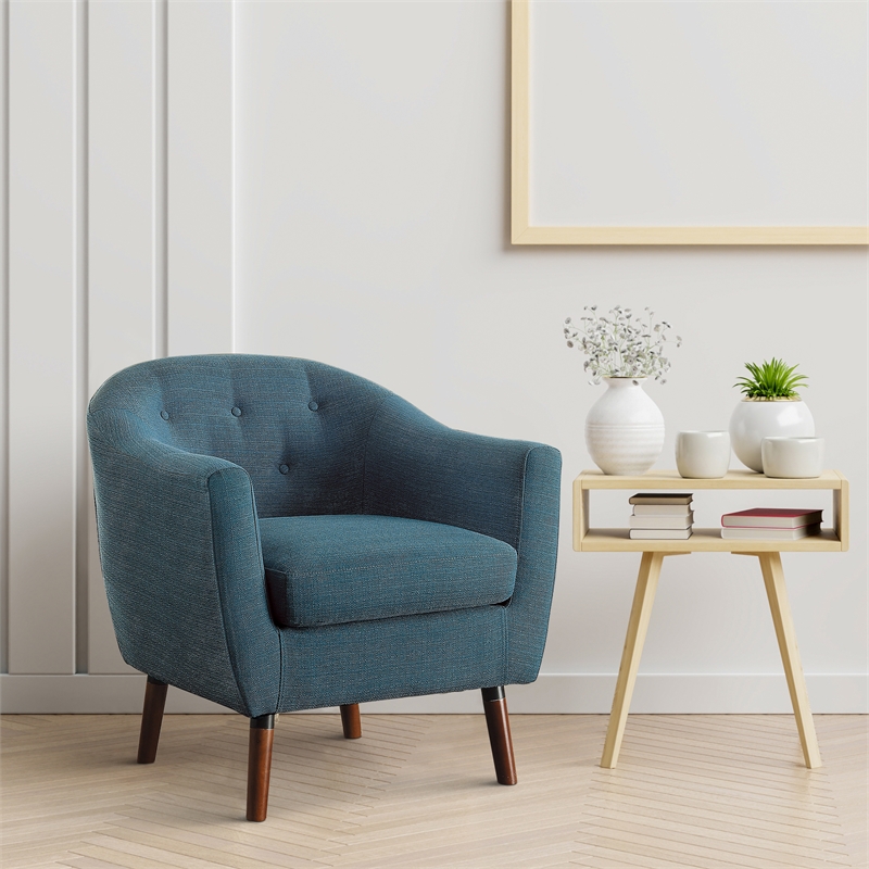Pemberly Row Upholstered Accent Chair in Blue