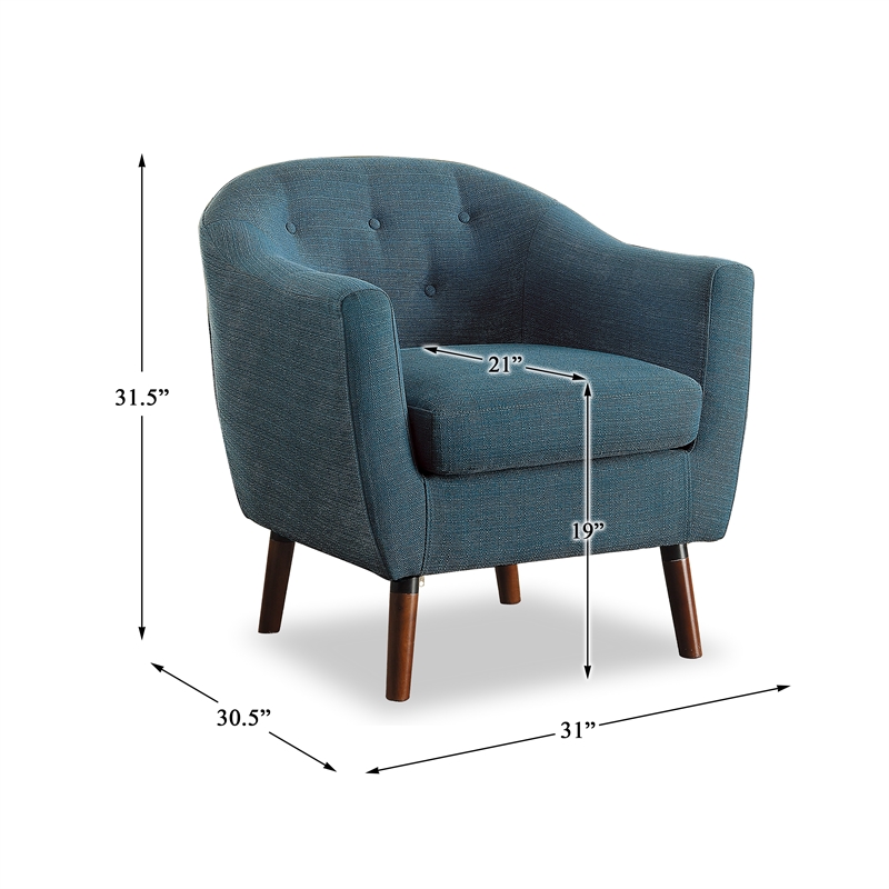 Pemberly Row Upholstered Accent Chair in Blue