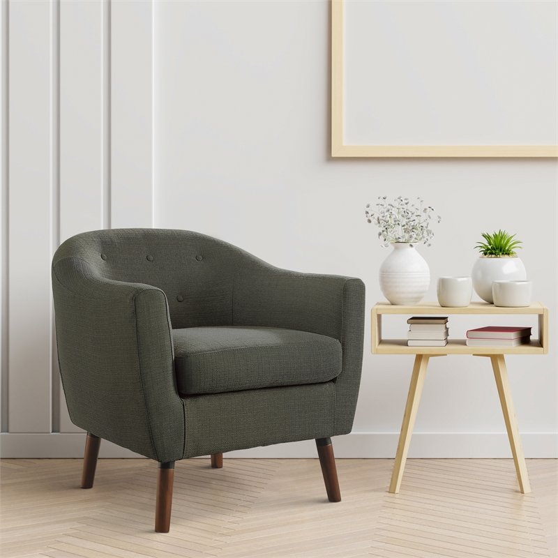 Pemberly Row Upholstered Accent Chair in Gray