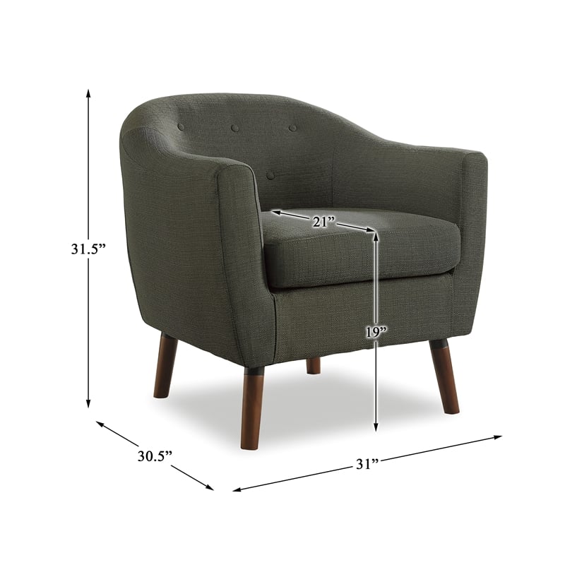 Pemberly Row Upholstered Accent Chair in Gray
