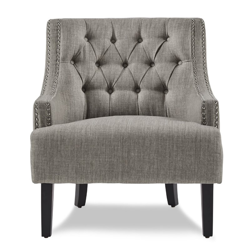 Pemberly Row Upholstered Accent Chair in Taupe