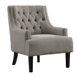 Pemberly Row Upholstered Accent Chair in Taupe