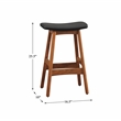 Pemberly Row Faux Leather Counter Stool in Black (Set of 2)