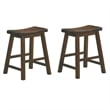 Pemberly Row Solid Wood Bar Stool Chair Set of 2 in Cherry - Saddle Seat