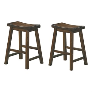 Pemberly Row 23.5&quot Contemporary Solid Wood Counter Stool in Cherry (Set of 2)