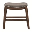 Pemberly Row Faux Leather Bar Stool Chair in Gray With Saddle Seat & Footrest