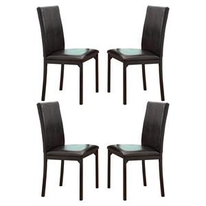 Pemberly Row 19&quot Contemporary Metal Dining Room Chair in Black (Set of 4)