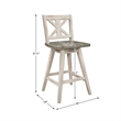 Pemberly Row Wood Bar Stool Chair Set of 2 in Brown - Rotating Square Seat