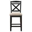 Pemberly Row Wood Counter Height Dining Chairs in Black and Beige (Set of 2)
