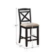 Pemberly Row Wood Counter Height Dining Chairs in Black and Beige (Set of 2)