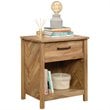 Pemberly Row Coastal Engineered Wood Nightstand in Sindoori Mango/Natural