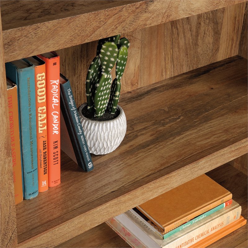 Pemberly Row 3-Shelf Modern Engineered Wood Bookcase in Brown