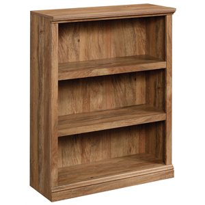 Pemberly Row 3-Shelf Modern Engineered Wood Bookcase in Brown