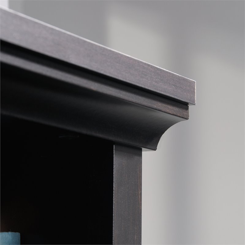 Pemberly Row 3-Shelf Modern Engineered Wood Bookcase in Estate Black