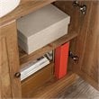 Pemberly Row Storage 3-Shelf 2-Door Tall Wood Bookcase in Sindoori Mango Beige