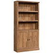 Pemberly Row Storage 3-Shelf 2-Door Tall Wood Bookcase in Sindoori Mango Beige