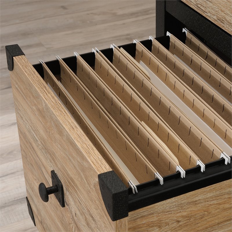 Pemberly Row 2-Drawer Mobile File Cabinet in Milled Mesquite Beige