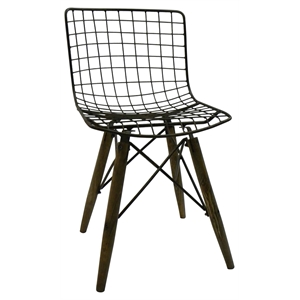 Pemberly Row Metal Side Dining Chair in Black (Set of 2)