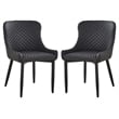 Pemberly Row Tufted Side Dining Chair in Dark Gray (Set of 2)