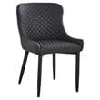 Pemberly Row Tufted Side Dining Chair in Dark Gray (Set of 2)