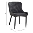 Pemberly Row Tufted Side Dining Chair in Dark Gray (Set of 2)