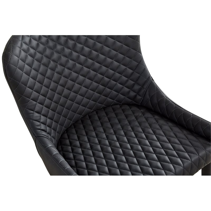 Pemberly Row Tufted Side Dining Chair in Dark Gray (Set of 2)
