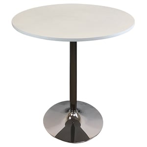 Pemberly Row Modern Wood Round Dining Table in White