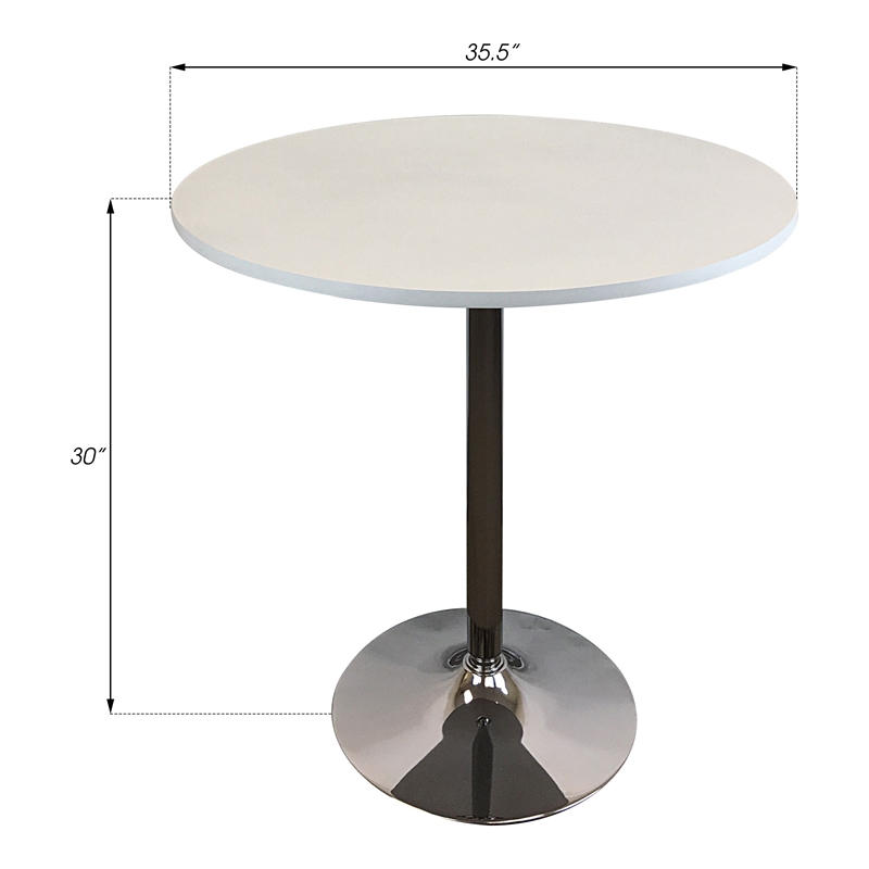 Pemberly Row Modern Wood Round Dining Table in White