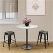Pemberly Row Modern Wood Round Dining Table in White