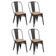 Pemberly Row Metal Dining Chair in Gray (Set of 4)