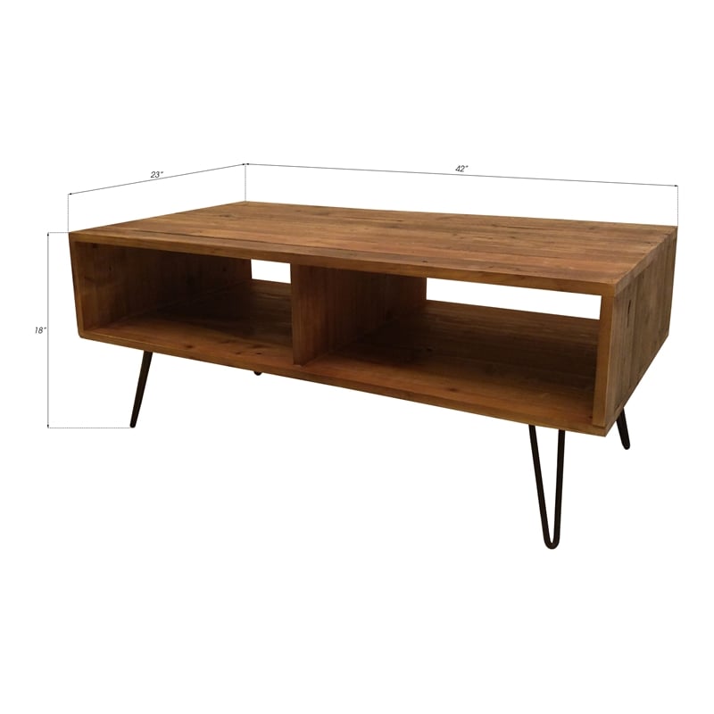 Pemberly Row Wood Coffee Table in Natural