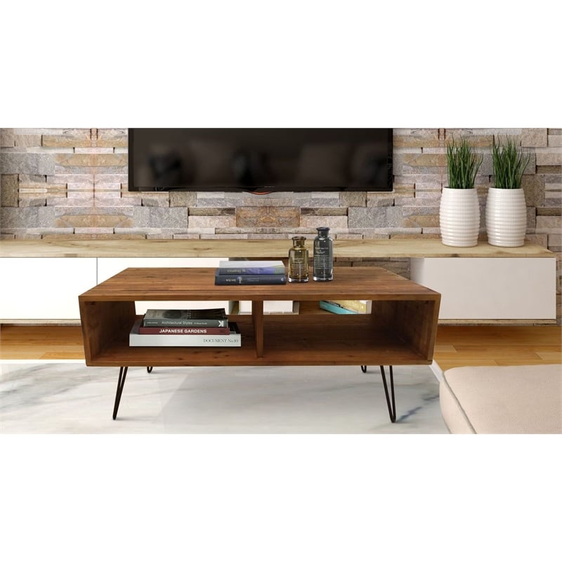 Pemberly Row Wood Coffee Table in Natural