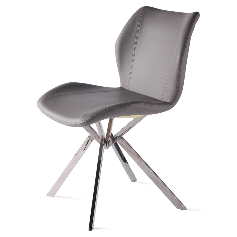 Pemberly Row Dining Chair with Flared Legs in Gray (Set of 4)