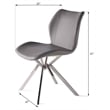 Pemberly Row Dining Chair with Flared Legs in Gray (Set of 4)