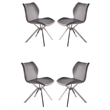Pemberly Row Dining Chair with Flared Legs in Gray (Set of 4)