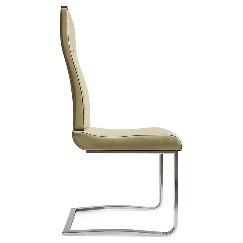 Pemberly Row Metal Side Dining Chair in Tan (Set of 2)