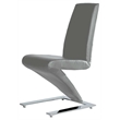 Pemberly Row Faux Leather Z Dining Chair in Gray (Set of 2)