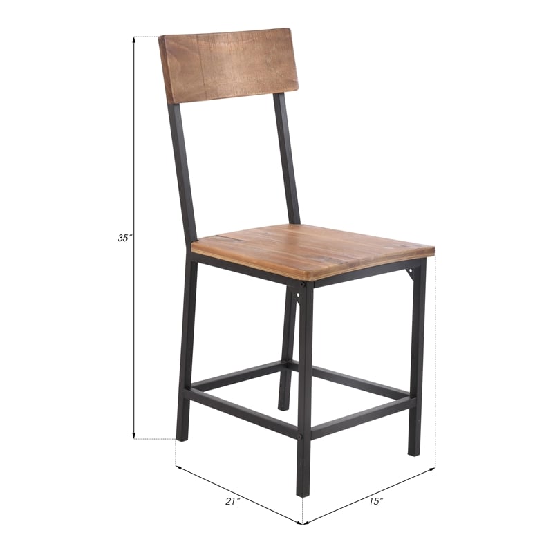 Pemberly Row Wood Dining Chair in Natural (Set of 2)