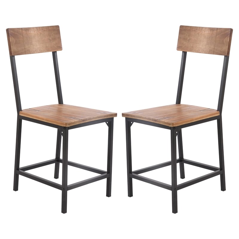 Pemberly Row Wood Dining Chair in Natural (Set of 2)