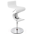 Pemberly Row Faux Leather Bar Stool Chair in White - Rotating Square Seat