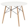 Pemberly Row Round Contemporary Plastic Dining Table in White