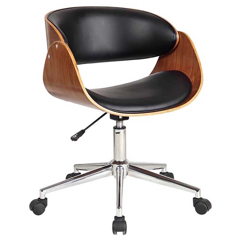 Pemberly Row Wood Office Chair in Beige and Black