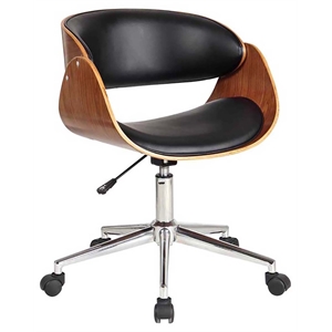 Pemberly Row Wood Office Chair in Beige and Black