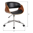 Pemberly Row Wood Office Chair in Beige and Black