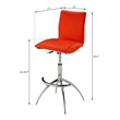Pemberly Row Adjustable Bar Stool in Red (Set of 2)